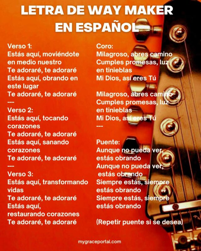Image of Way Maker Lyrics in Spanish
